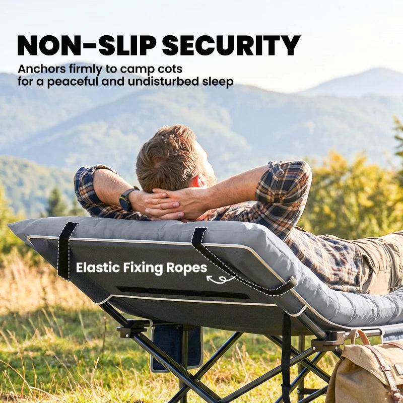 Sleeping Mat, Camping Mat Pad with Elastic Straps, Light Grey