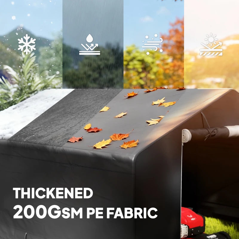 10' x 10' Portable Shed, Waterproof Bike Tent with Roll-up Zipper Door and Reinforced Galvanised Metal Frame, Dark Grey