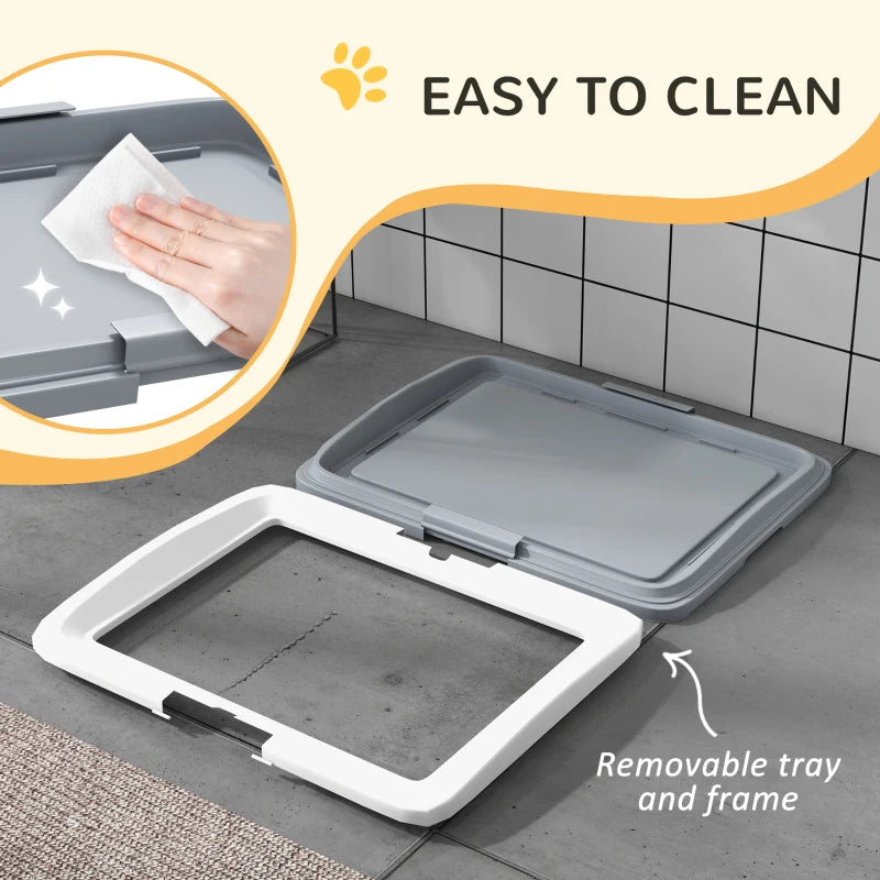 25" x 19" Pee Pad Holder, Dog Potty Tray for Indoor Outdoor, Easy to Clean Dog Training Toilet Pee Pad Tray, Grey