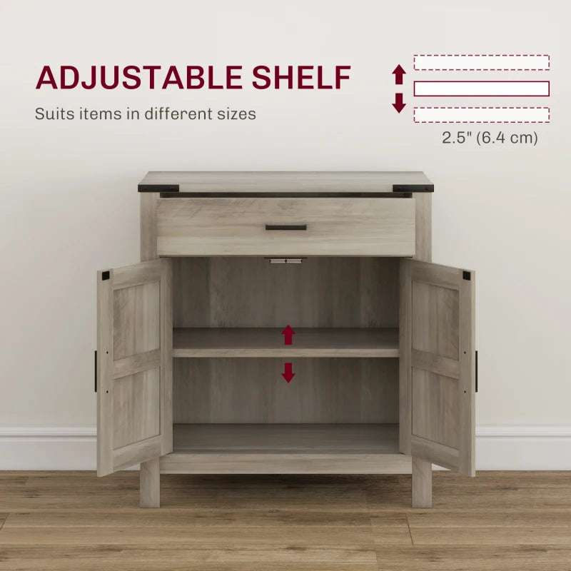 Sideboard Buffet Cabinet, Farmhouse Kitchen Storage Cabinet w/ Drawer and Shelf for Living Room, Entryway