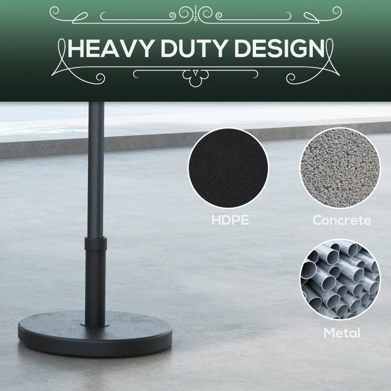 33 lbs Concrete Parasol Base, Heavy Duty Patio Umbrella Stand, 18.3" Round Garden Parasol Holder, Black