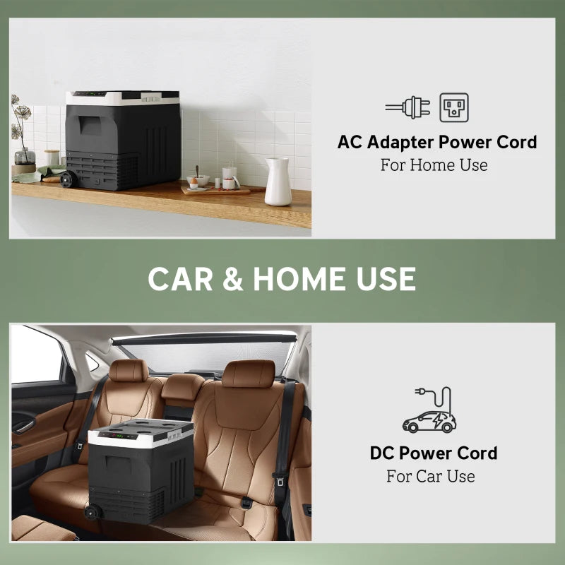 12 Volt Car Fridge Refrigerator, 42 Quart Portable Electric Cooler, 12V/24V DC & 100-240V AC, -4℉-68℉
