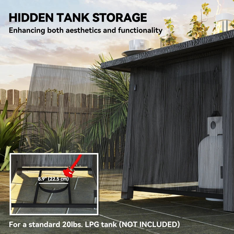 28" Propane Fire Pit Table 40,000 BTU Square Outdoor Gas Fire Table with Waterproof Cover, Adjustable Foot Pads