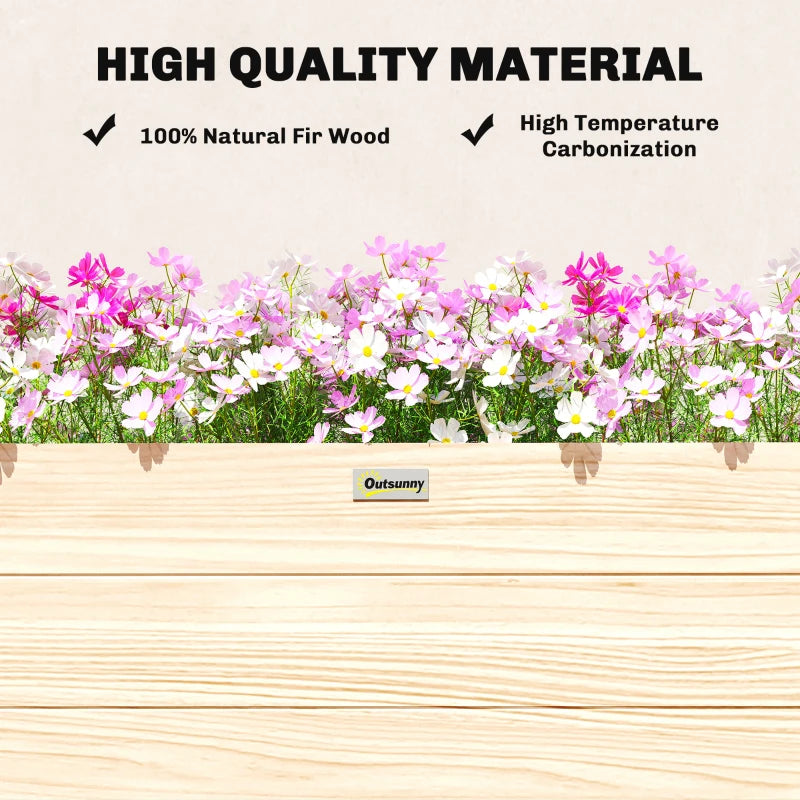 3.3 x 1.2 x 1.2 ft Garden Raised Bed Planter Grow Containers for Outdoor Patio Plant Flower Vegetable Pot, Natural