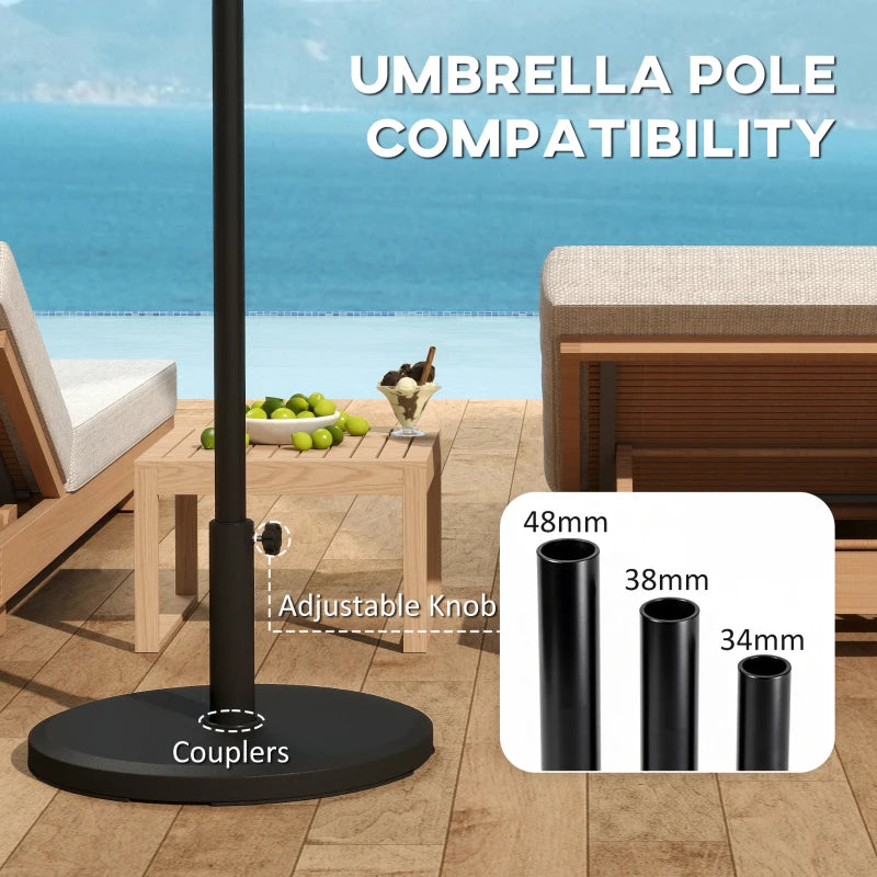 29 lbs Cement Patio Umbrella Base, 19" Heavy Duty Parasol Stand Market Umbrella Base Holder
