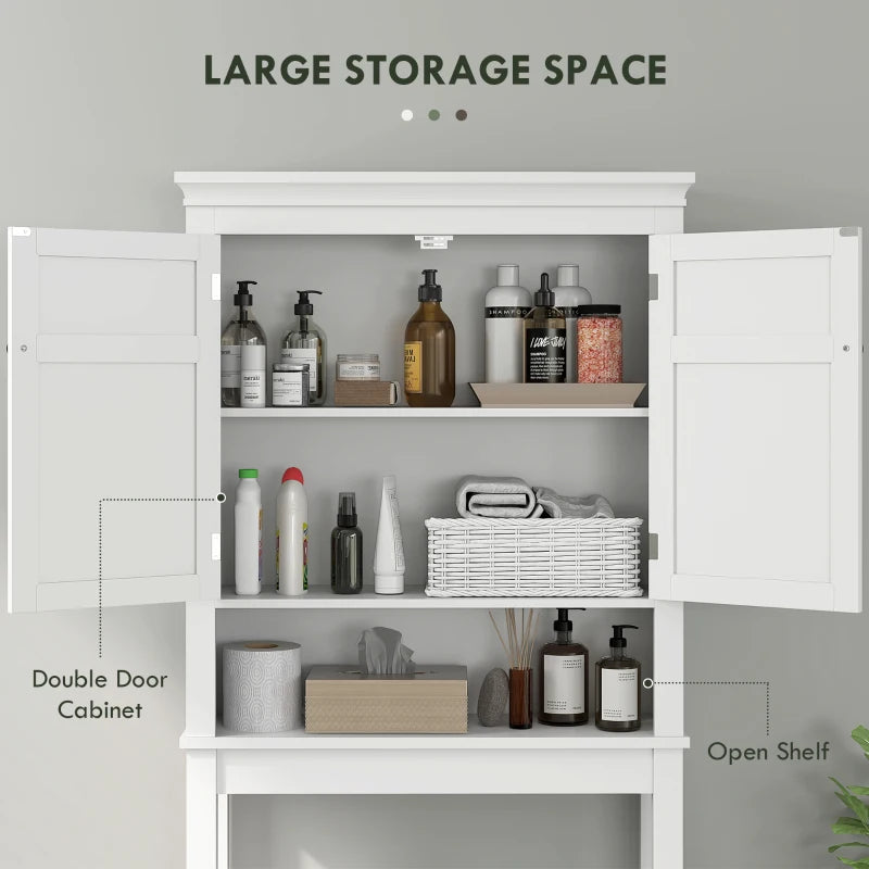 3-Tier Over Toilet Storage Unit Washing Machine Cabinet Dryer Cabinet with Adjustable Shelf for Bathroom, Laundry