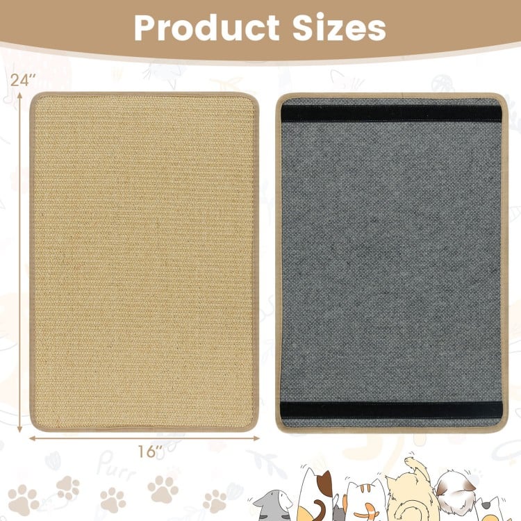 24 x 16 Inch 6-Piece Cat Scratcher Mat Set