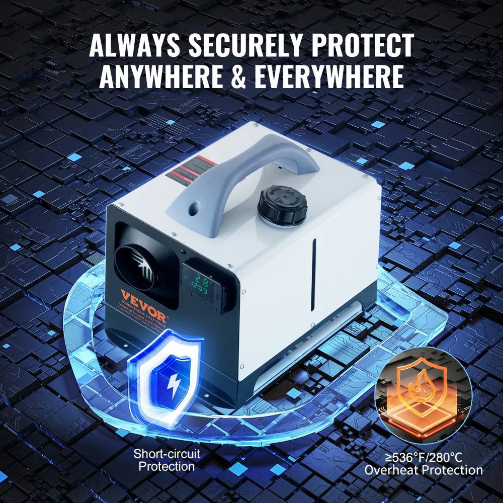 VEVOR 5-8KW Diesel Heater, All-in-One Diesel Air Heater with Remote & LCD, Fast Heating Low Noise for Truck, Van, RV, CamperVEVOR 5-8KW Diesel Heater, All-in-One Diesel Air Heater with Remote & LCD, Fast Heating Low Noise for Truck, Van, RV, Camper