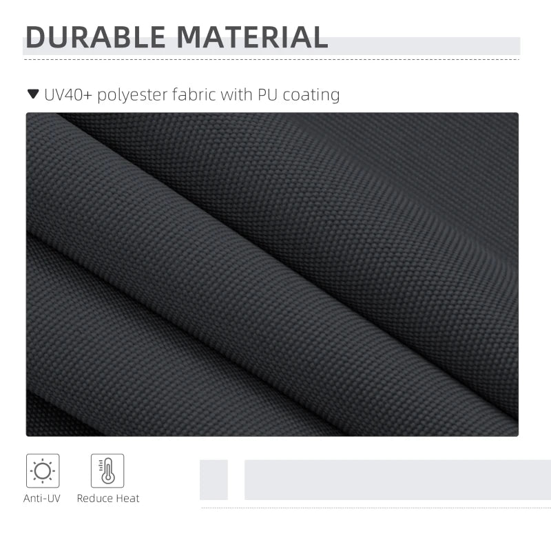 7' x 10' Retractable Patio Awning, Manual Outdoor Privacy Screen with UPF40+ & Water-Resistant Fabric, Grey
