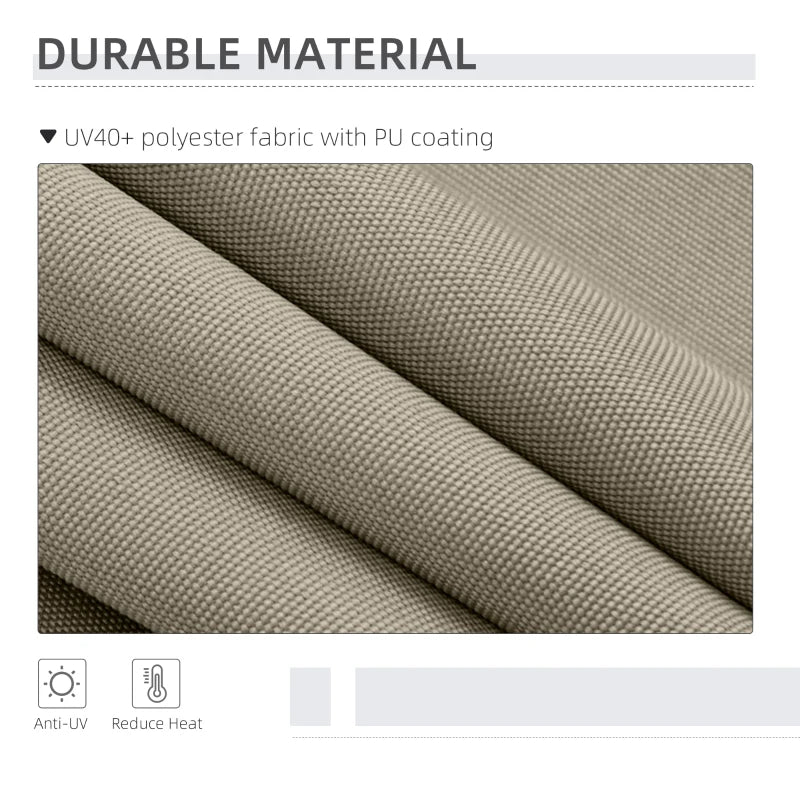 7' x 10' Retractable Patio Awning, Manual Outdoor Privacy Screen with UPF40+ & Water-Resistant Fabric, Beige