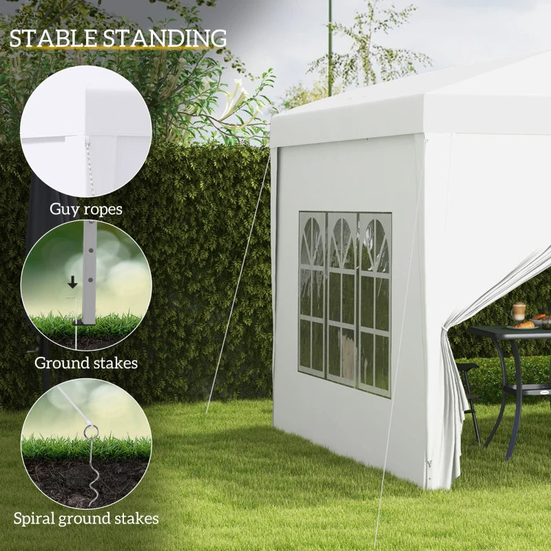 10'x10' Outdoor Pop Up Party Tent Wedding Gazebo Canopy with Carrying Bag (White)