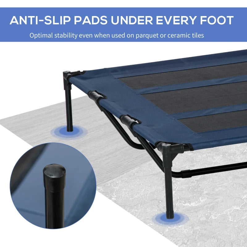 48" X 36" X 9" Elevated Pet Bed with Carrying Bag, Dark Blue