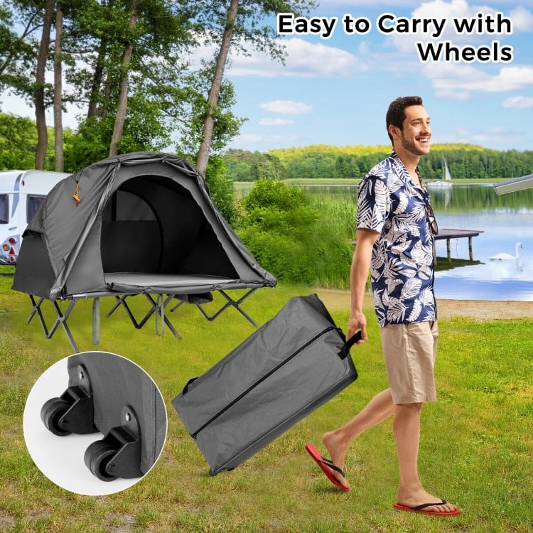2-Person Outdoor Camping Tent with External Cover-Gray