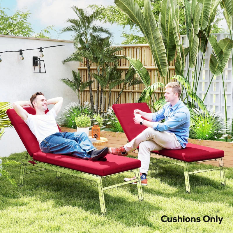 2-Piece Back and Seat Cushion Pillows Replacement, Patio Chair Cushions Set with Ties for Indoor Outdoor, Wine Red