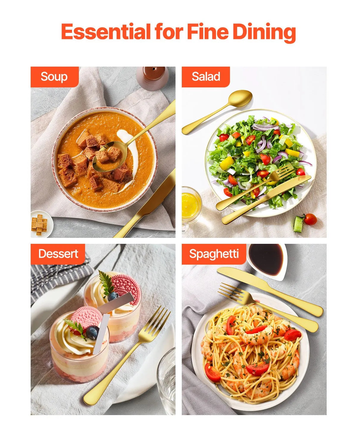 VEVOR 100-Piece Silverware Set Stainless Steel Cutlery Flatware Utensils for 20