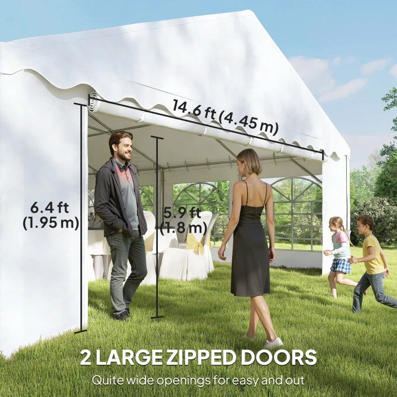 20' x 40' Party Tent Outdoor Canopy Tent with Removable Sidewalls, 12 Windows for Parties, Wedding, Events, BBQ, White