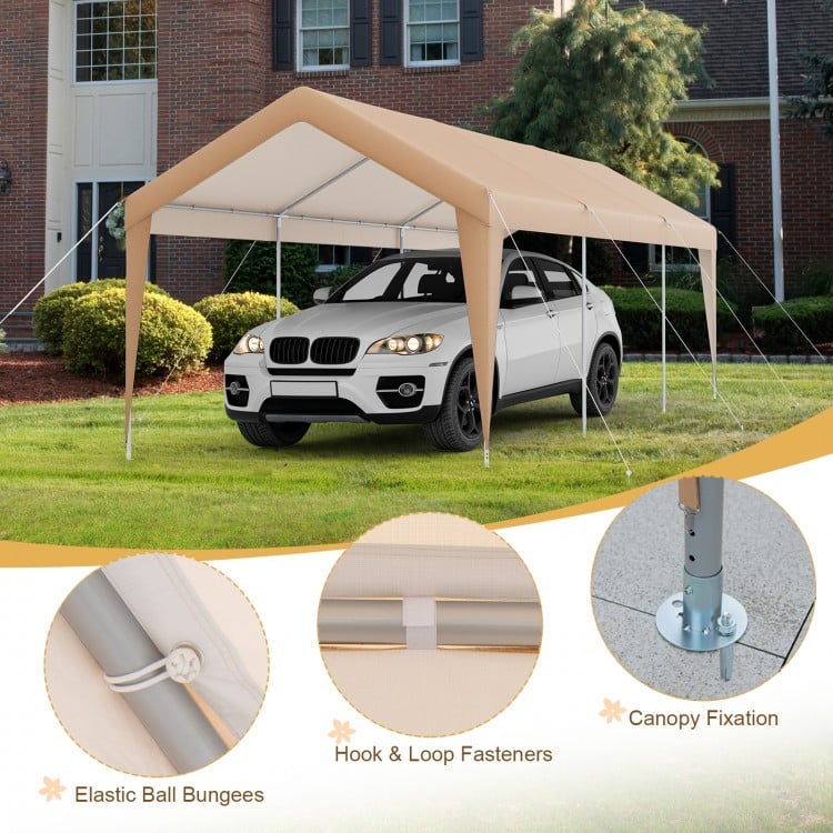 10 x 20 Feet Patio Heavy Duty All-Weather Carport-without Sidewall
