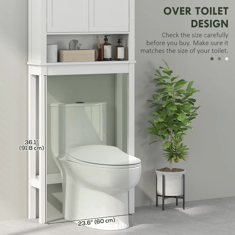 3-Tier Over Toilet Storage Unit Washing Machine Cabinet Dryer Cabinet with Adjustable Shelf for Bathroom, Laundry