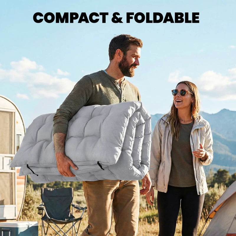 Sleeping Mat, Camping Mat Pad with Elastic Straps, Light Grey