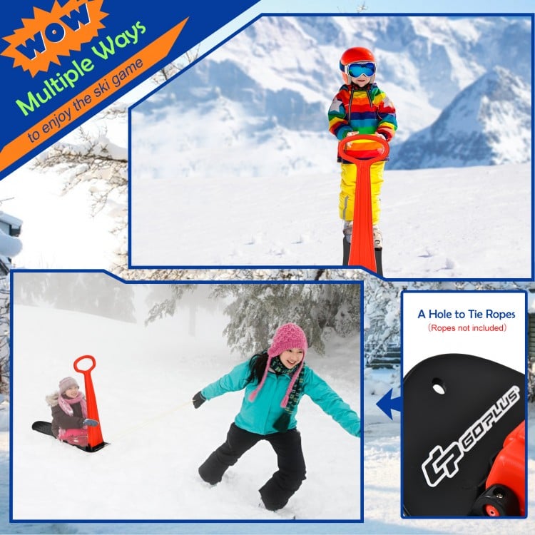 1-Rider Snow Scooter with Grip Handle-Black