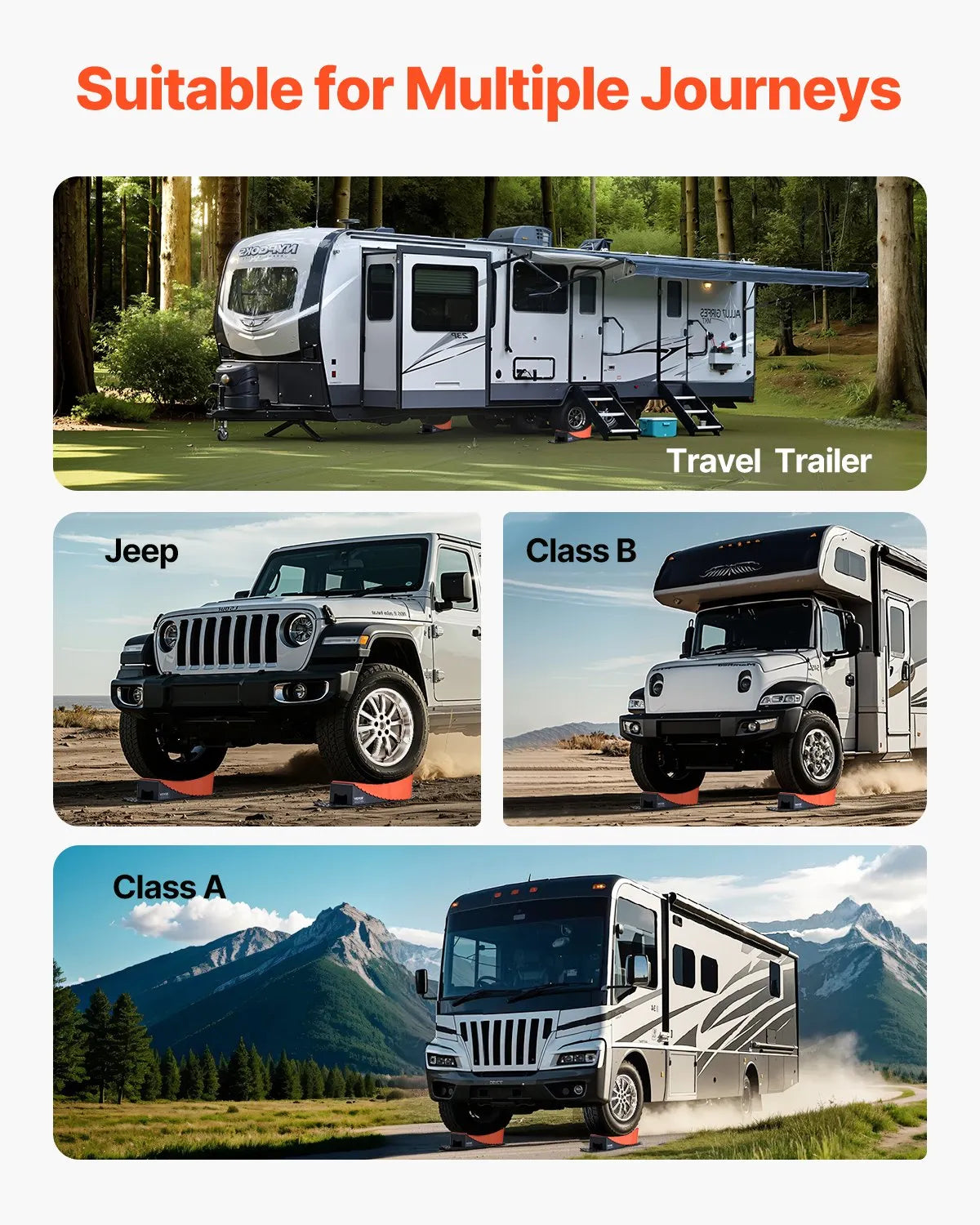 Camper Levelers 2 Packs RV Leveling Blocks 8818.5 lbs 4" Leveling Height