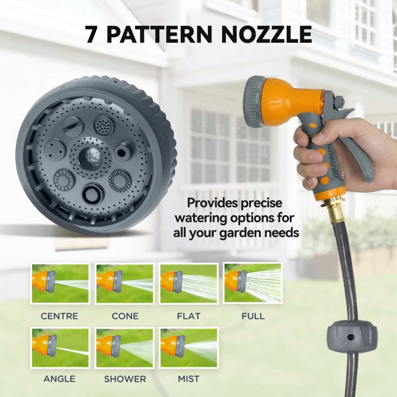 1/2 in x 100ft Wall Mounted Garden Hose Reel, Retractable Water Hose Reel with Auto Rewind, Any Length Lock, Orange