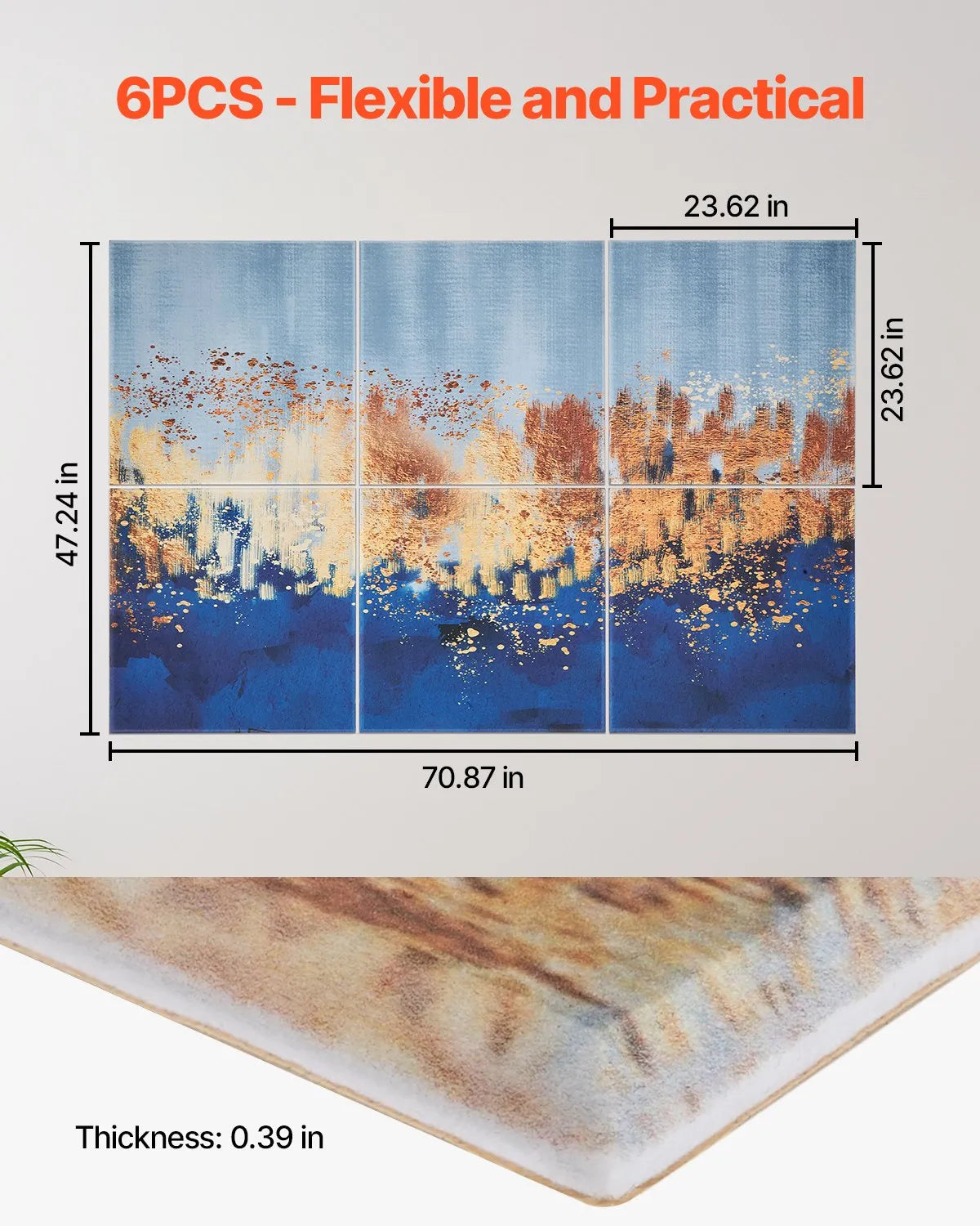 VEVOR 6 Pack Hotel Pans, 1/2 Size Anti-Jam Steam Pan, 0.8mm Thick Stainless Steel Restaurant Steam Table Pan, 6-Inch Deep Commercial Table Pan, Catering Storage Food Pan, for Industrial & Scientific