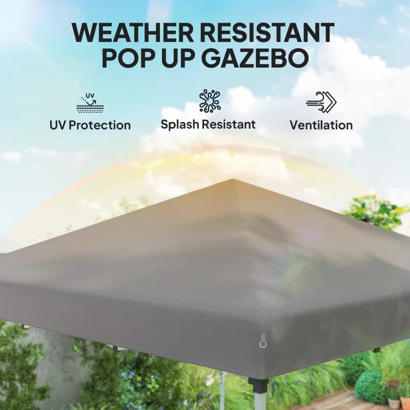 10' x 10' Pop Up Canopy with Sidewalls, Roller Bag, Height Adjustable Instant Tent for Outdoor, Garden, Patio, Grey