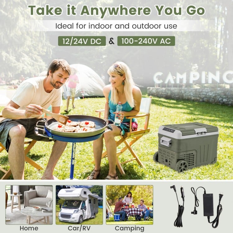 12 Volt Car Refrigerator Portable Car Fridge with Adjustable Range-35L