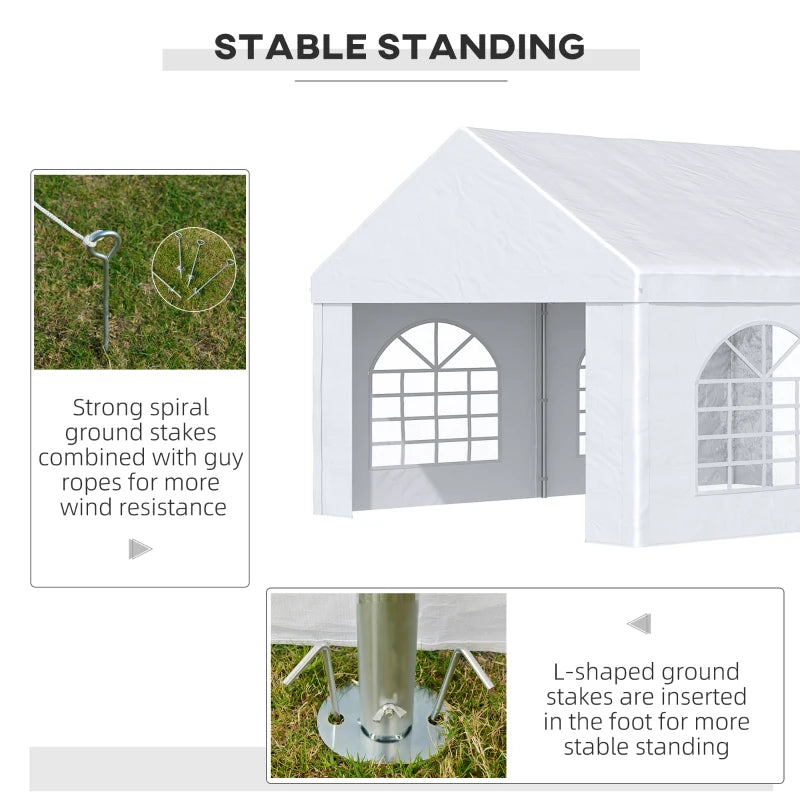 16.5' x 13' Outdoor Tents for Parties, Event Tent with Sides, 4 Windows and 2 Doors, White