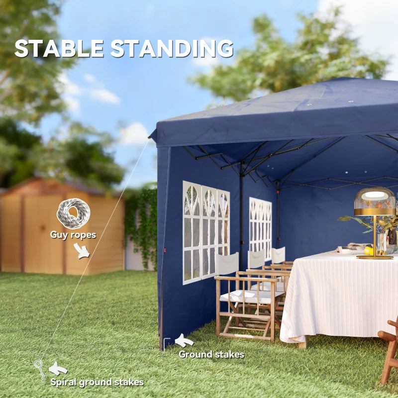 10' x 20' Outdoor Pop Up Canopy Tent Party Tent Instant Shelter W/ Carrying Bag, Blue