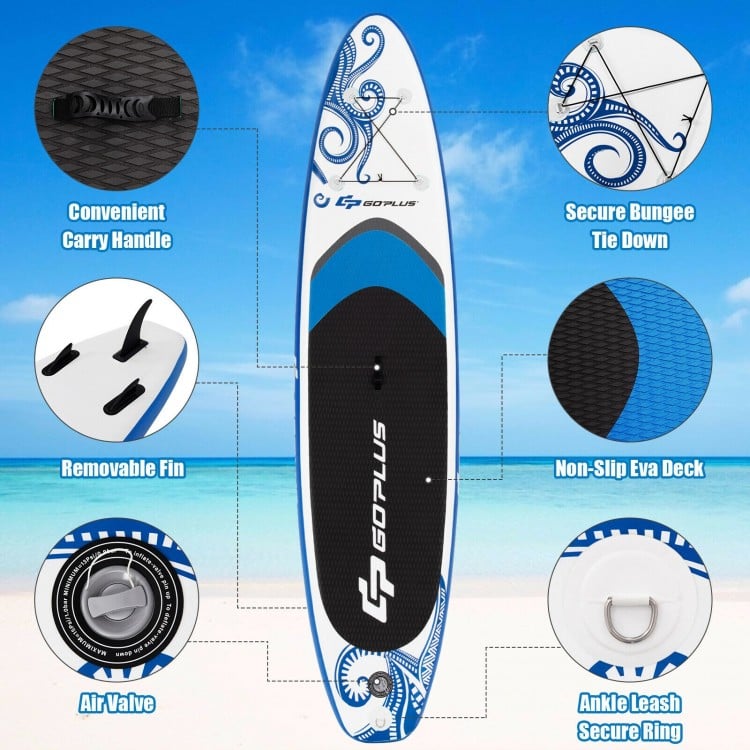 10.6-Feet Inflatable Adjustable Paddle Board with Carry Bag