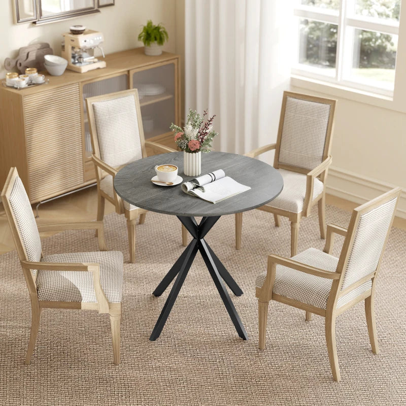 31.5" Industrial Round Dining Table - Distressed Grey