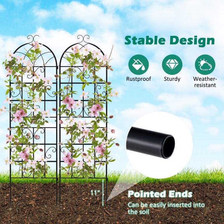 2/4 Pack 71 x 20 Inch Metal Garden Trellis for Climbing Plants-Set of 4
