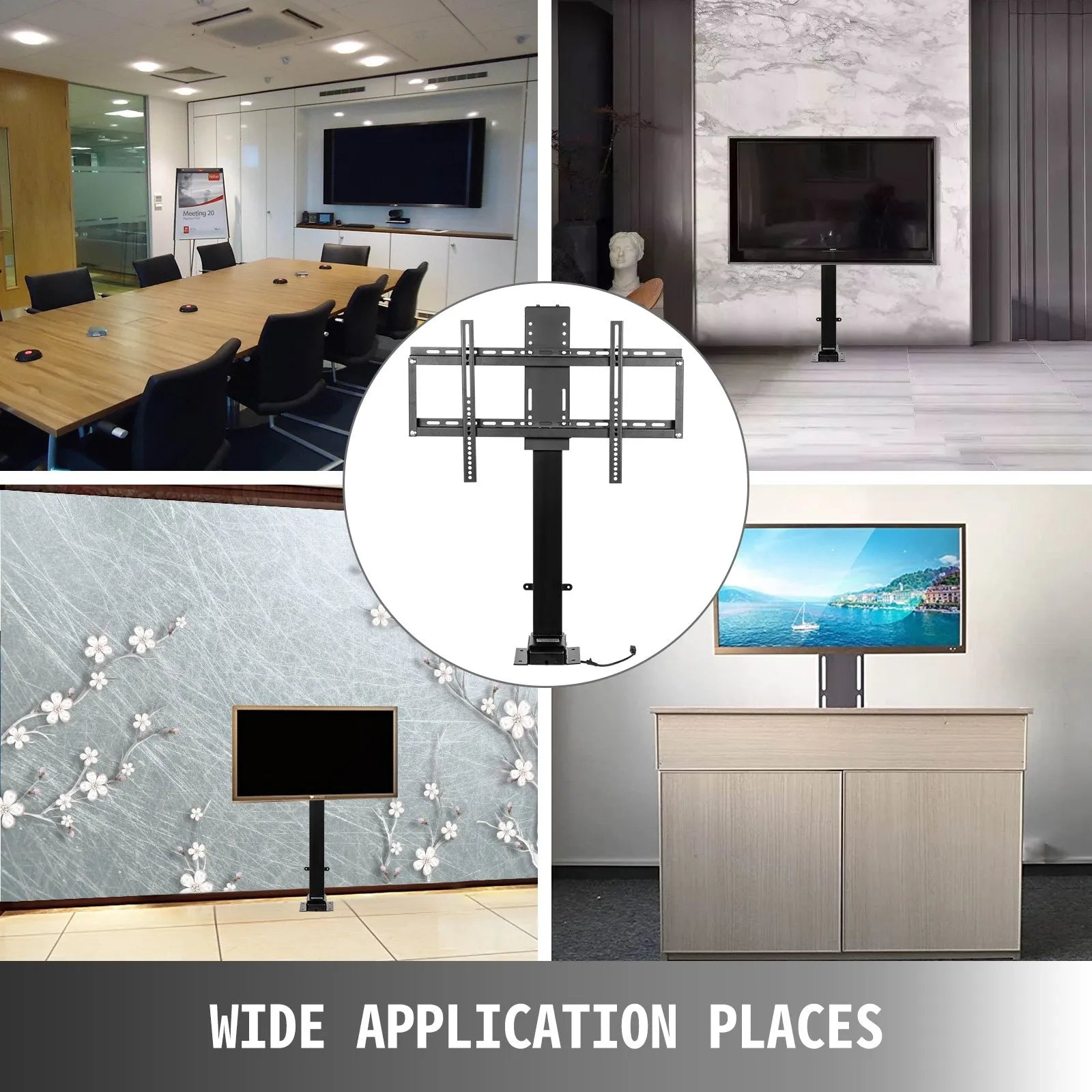 VEVOR Motorized TV Lift Stroke Length 35 Inches Motorized TV Mount Fit for 32-65 Inch TV Lift with Remote Control