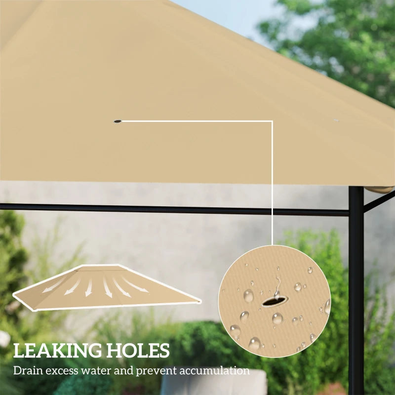 10' x 13' Gazebo Replacement Canopy Cover, Gazebo Roof Replacement (TOP COVER ONLY), Khaki