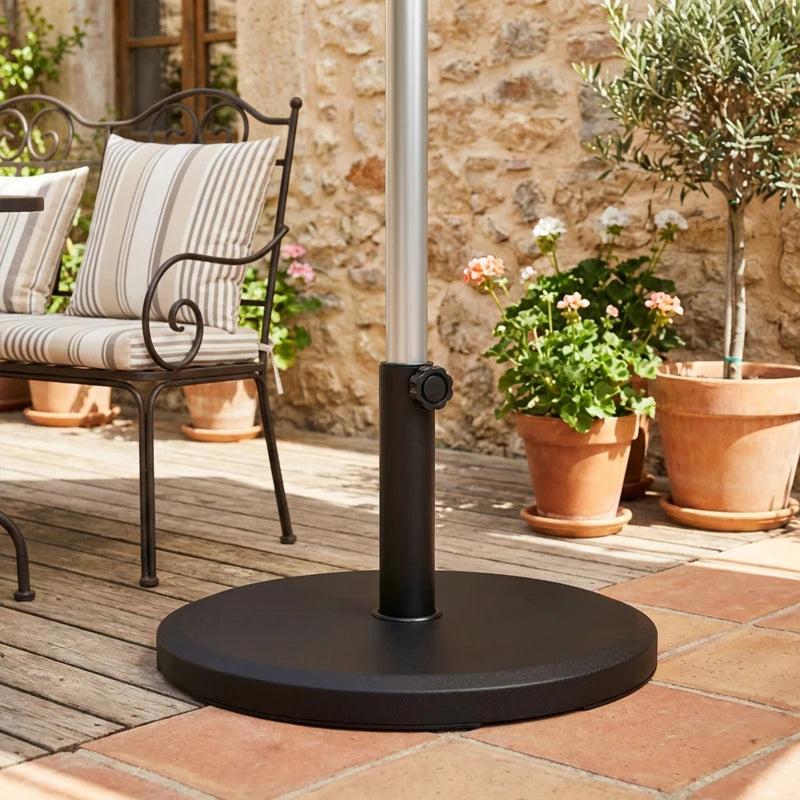 29 lbs Cement Patio Umbrella Base, 19" Heavy Duty Parasol Stand Market Umbrella Base Holder