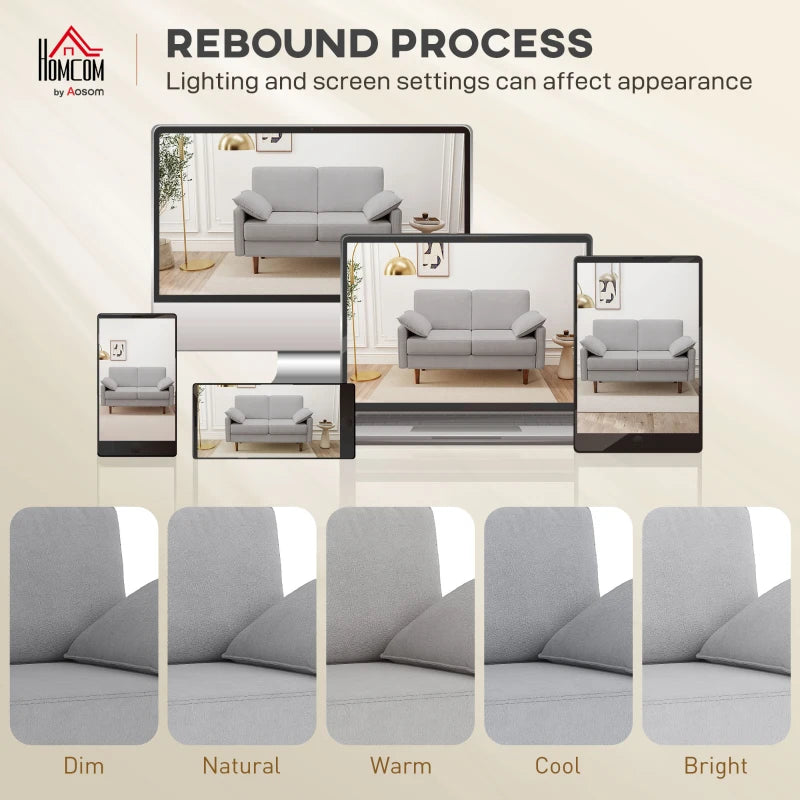 3 Seater Sofa, Velvet Upholstered Couch with Spring Cushions, Rubber Wood Legs and 2 Pillows, Grey