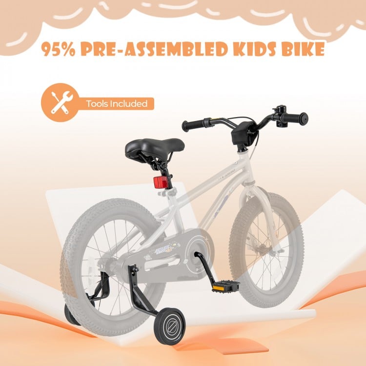 16-Inch Kids Bike Bicycle for Boys Girls 4-7 Adjustable with High Carbon Steel Frame-16 inches