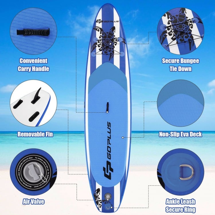 10.6 Feet Inflatable Adjustable Paddle Board with Carry Bag-M