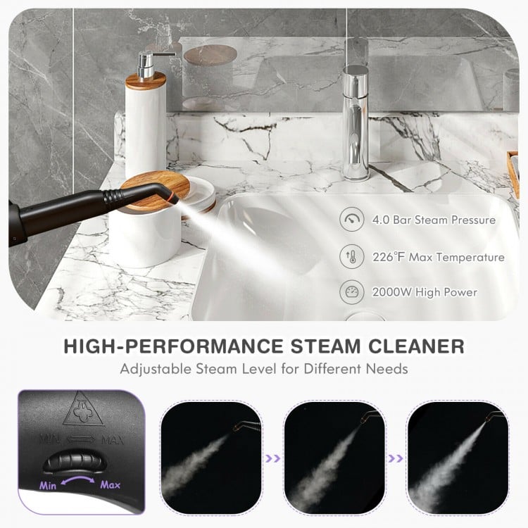 2000W Heavy Duty Multi-purpose Steam Cleaner Mop with Detachable Handheld Unit-Purple