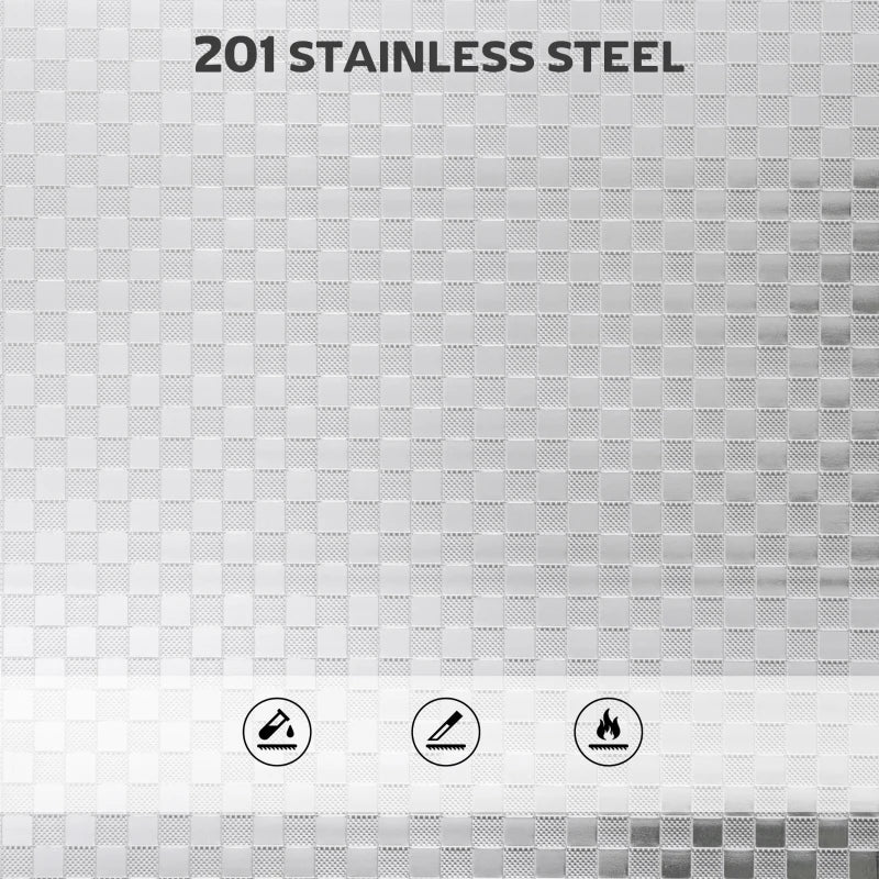 3 Tier Stainless Steel Rolling Cart with Adjustable Shelf, Utility Cart on Wheels with Handles for Kitchen, Silver