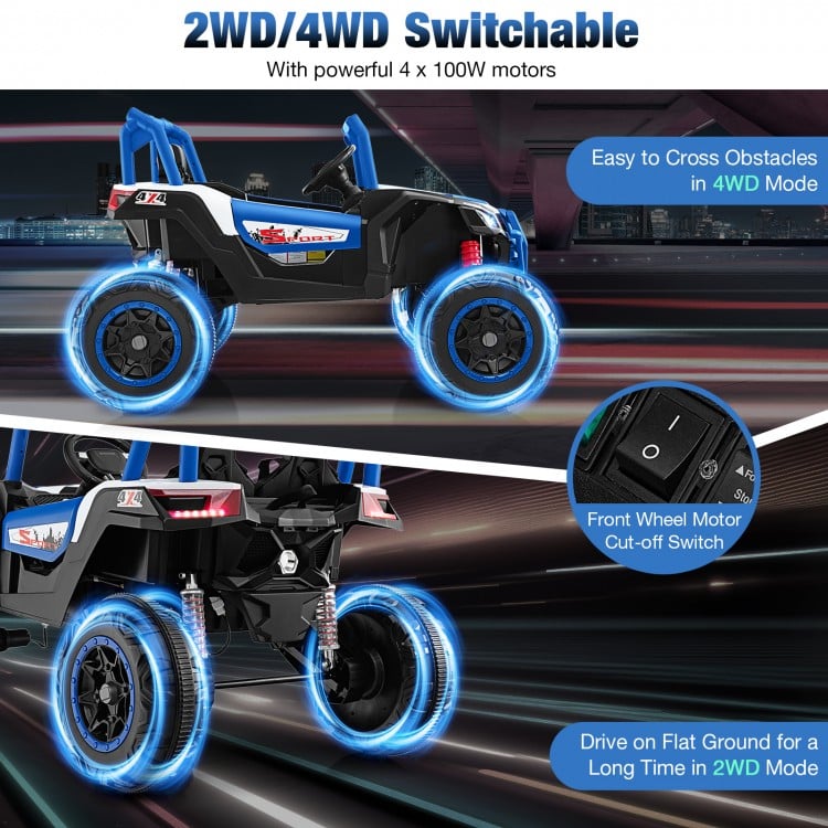 2-Seater Kids Ride on UTV with 2.4G Remote Control for over 3 Years Old Children-Navy