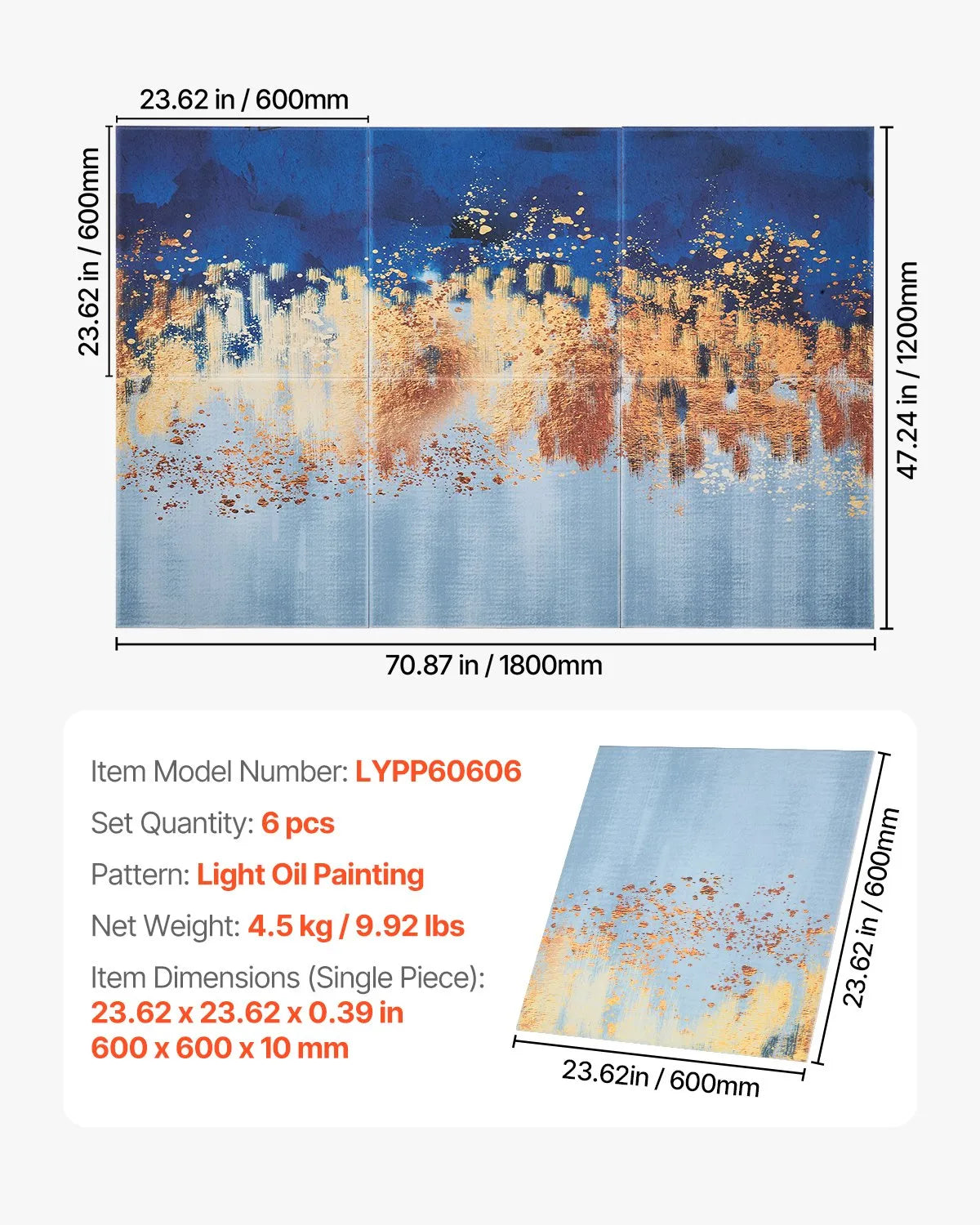 VEVOR 6 Pack Hotel Pans, 1/2 Size Anti-Jam Steam Pan, 0.8mm Thick Stainless Steel Restaurant Steam Table Pan, 6-Inch Deep Commercial Table Pan, Catering Storage Food Pan, for Industrial & Scientific