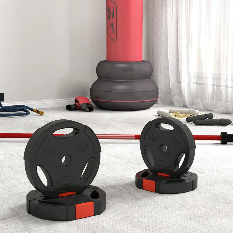 Soozier 1-Inch Weight Plates, Barbell Weights Set for Weightlifting and Strength Training, 2 x 11lbs + 2 x 5.5lbs