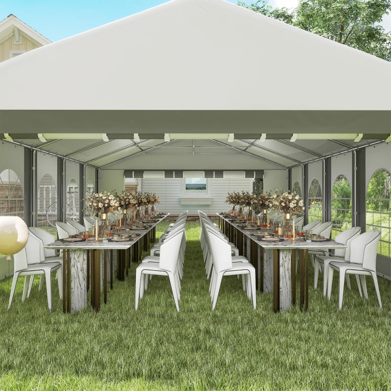 20'x33' Heavy Duty Large Party Tent Event Tent with Removable Sidewalls, for Weddings, Parties, Carports, Grey