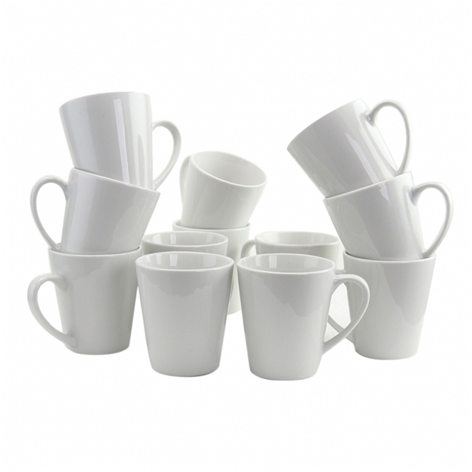 Gibson Home Noble Court 12 oz. Mug Set in White, Set of 12 - Free Shipping