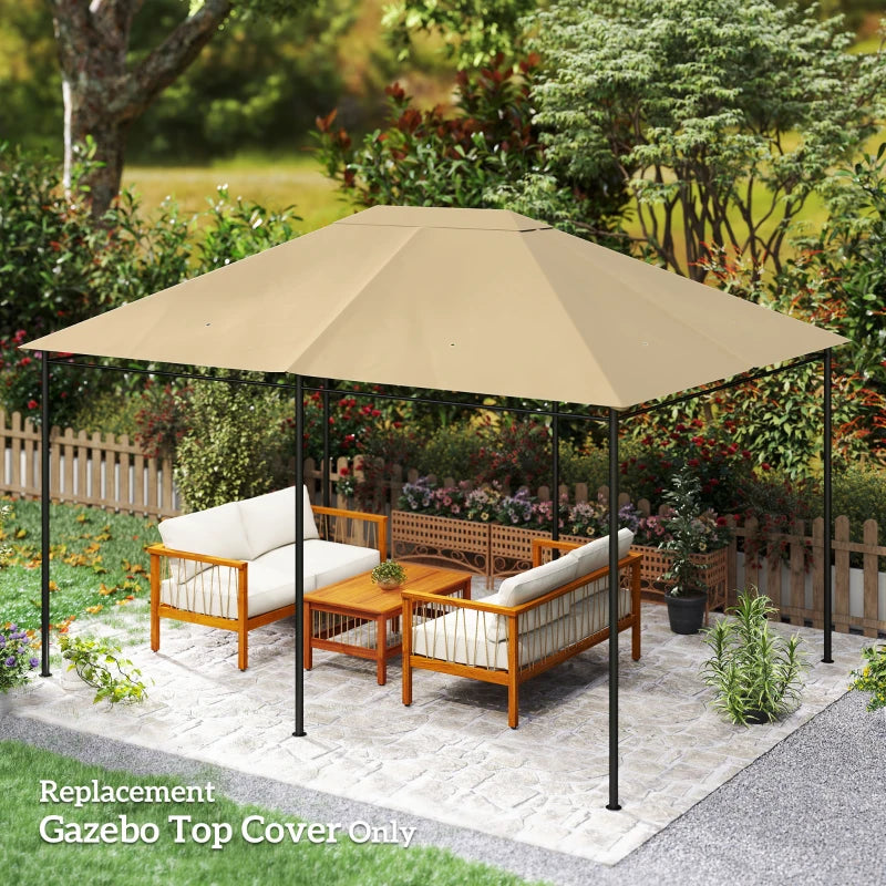 10' x 13' Gazebo Replacement Canopy Cover, Gazebo Roof Replacement (TOP COVER ONLY), Khaki