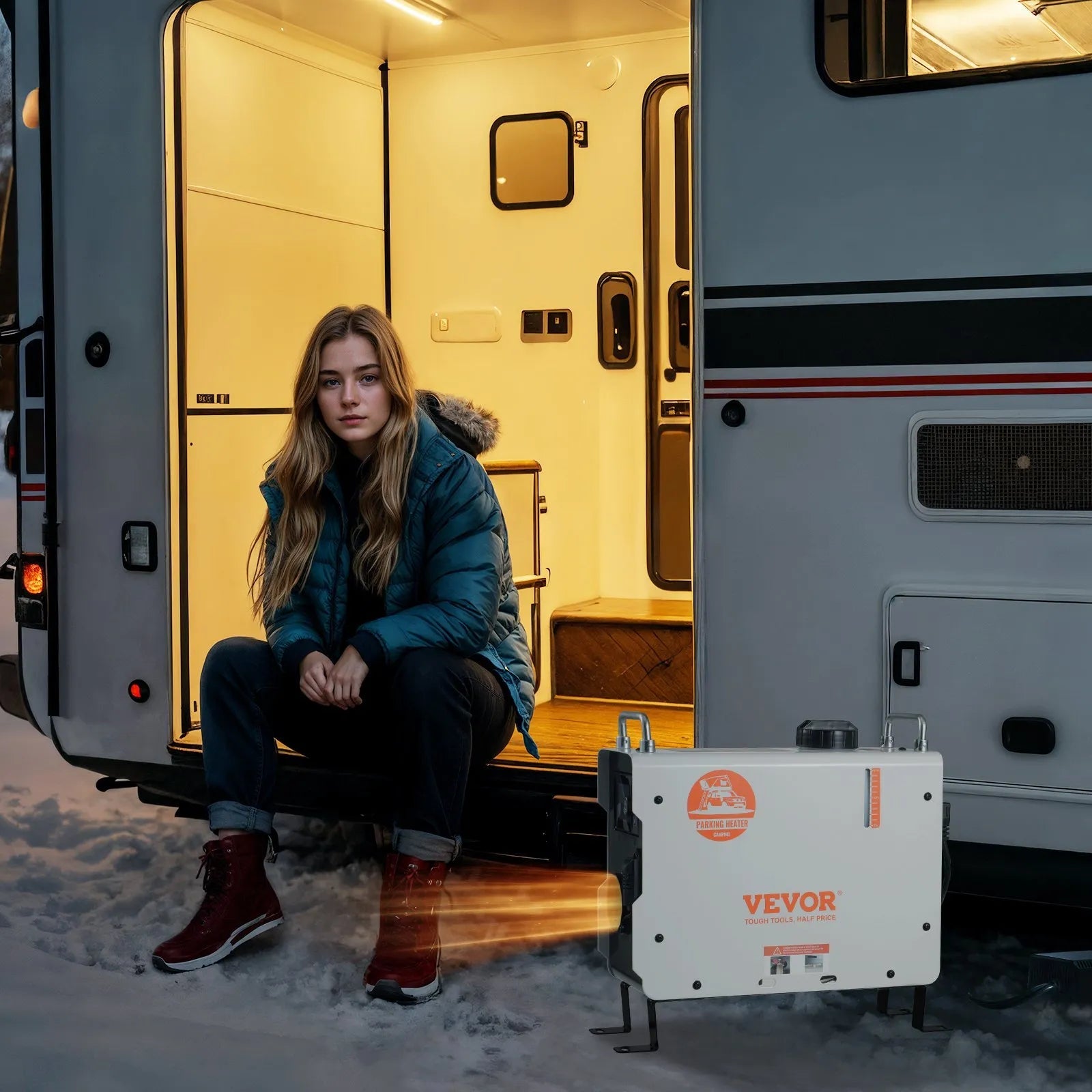 VEVOR 2KW Diesel Heater, All-in-One Diesel Air Heater with Bluetooth, Remote & Display, Portable for Vehicles