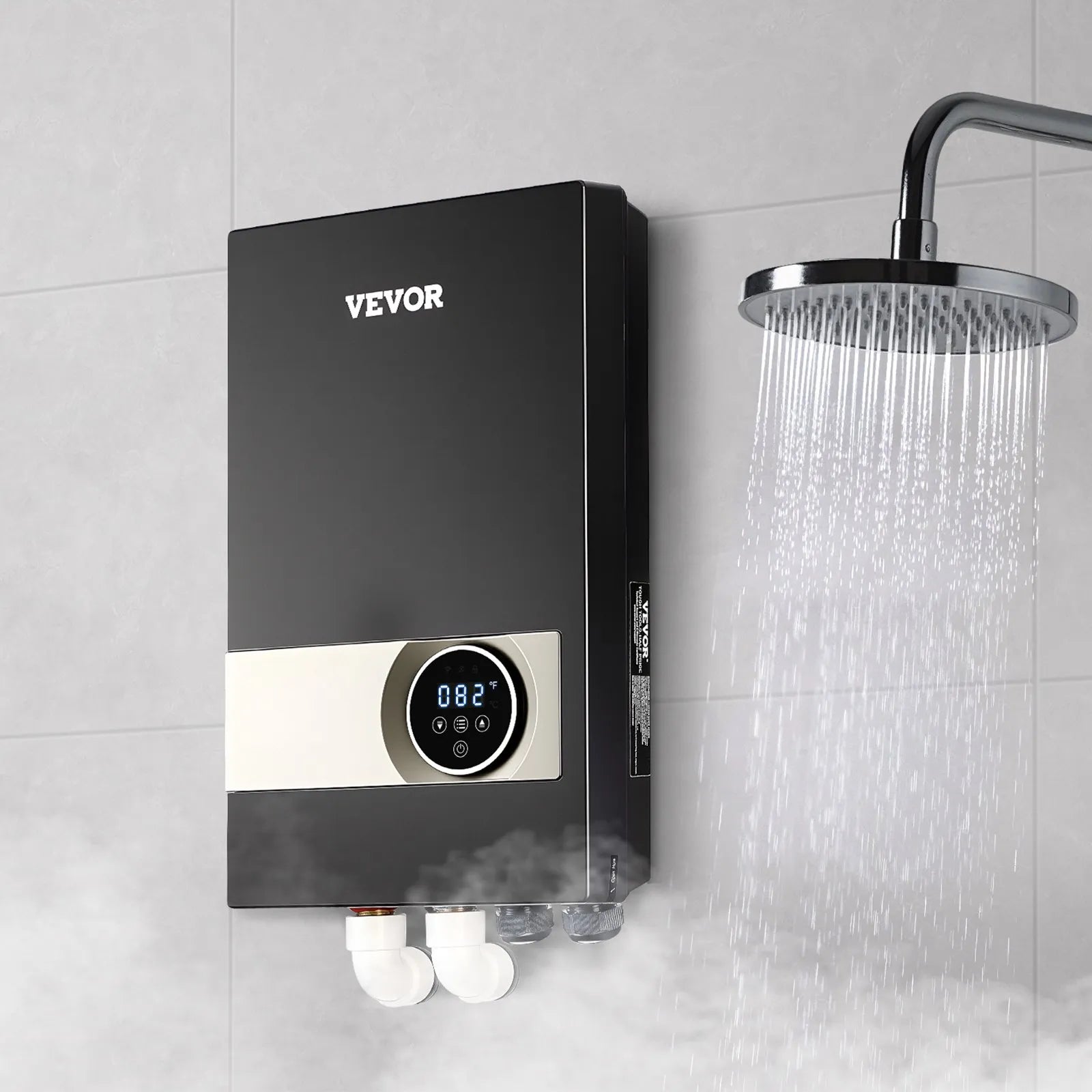 VEVOR 27kW Tankless Electric Water Heater Instant Hot with LCD Child Lock